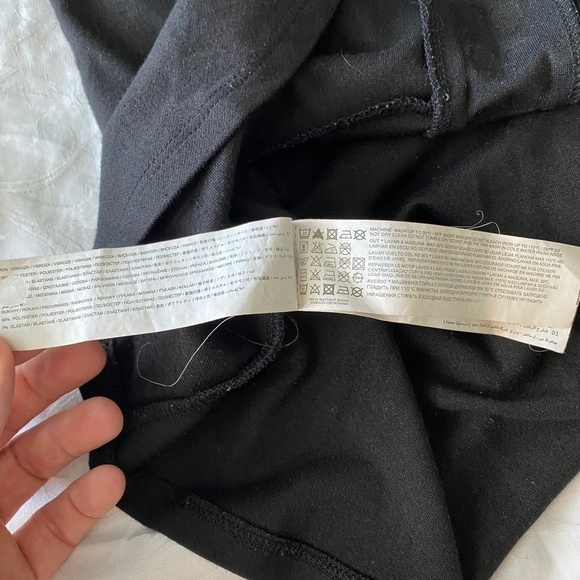 MNG Collection Women's Black Sheer Sleeve Peplum Top Brass Accents Size Small - Picture 9 of 16